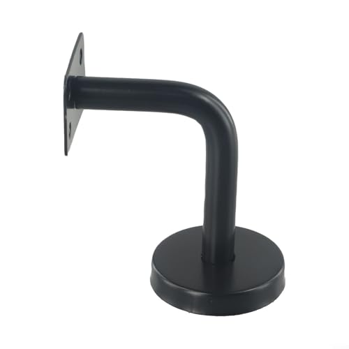 Zilimontt Treppenhandlaufhalterung für Wandhalterung, Edelstahlstütze für Geländer und Balustrade, schwarzes Finish, kompatibel mit Eiche, Kiefer, Stahlschienen (60 x 80 mm) von Zilimontt