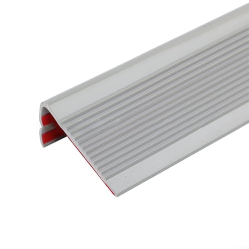Zilimontt Treppenkantenschutz aus Gummi, selbstklebend, Vinyl, PVC, für erhöhte Sicherheit, Innen- und Außenbereich, einfache Installation und Reinigung, für Holzfliesen, 100 cm, Grau Zilimontt Treppenkantenschutz aus Gummi, selbstklebend, Vinyl, PVC, für erhöhte Sicherheit, Innen- und Außenbereich, einfache Installation und Reinigung, für Holzfliesen, 100 cm, Grau von Zilimontt