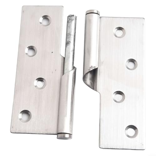 Zilimontt Türscharniere aus Edelstahl mit abhebbarem Design, robuste, abnehmbare Konstruktion, gebürstete Oberfläche für Massivholztore und Badezimmer oder (10,2 cm nach rechts) von Zilimontt