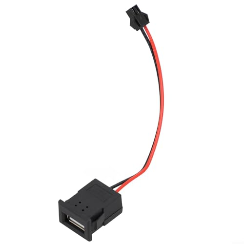 Zilimontt USB-Buchse mit 10 cm Kabelklemmen, 5 V, 2 A Ladeanschlussbuchse, PA-Material, flammhemmend, USB-Ladegerät-Adapter für elektrische Geräte und (schwarz) von Zilimontt