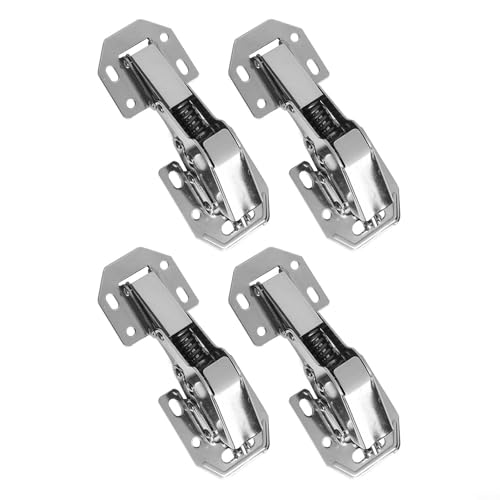 Zilimontt Verdeckte Schrankscharniere aus Edelstahl mit Absenkautomatik für Küchenschränke, kompatibel mit Overlay-Halbauflage und Einsatz (4) von Zilimontt