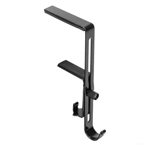 Zilimontt Verstellbarer Weihnachtsstrumpfhalter aus Metall für festliche Dekorationen, Kränze und Laternen, passend für 0,48 - 8,3 cm Kamin-Länder, schwarz (1 Stück) von Zilimontt