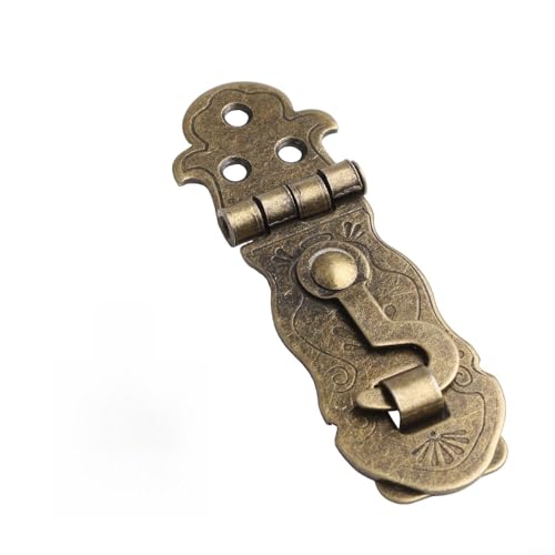 Zilimontt Vintage Bronze Ton Eisen Riegel Schloss für Koffer Truhe Box Verschluss Haspe Retro Stil dekorative Hardware für Holzmöbel Koffer und Truhen, langlebig und einfach von Zilimontt