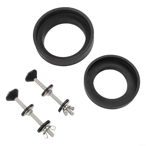 Zilimontt WC-Sitz-Montageset mit Edelstahlschrauben und Gummidichtungen für Spülkasten- und Beckenanschluss, Ersatz-WC-Tankschrauben und Pfannenbefestigung von Zilimontt