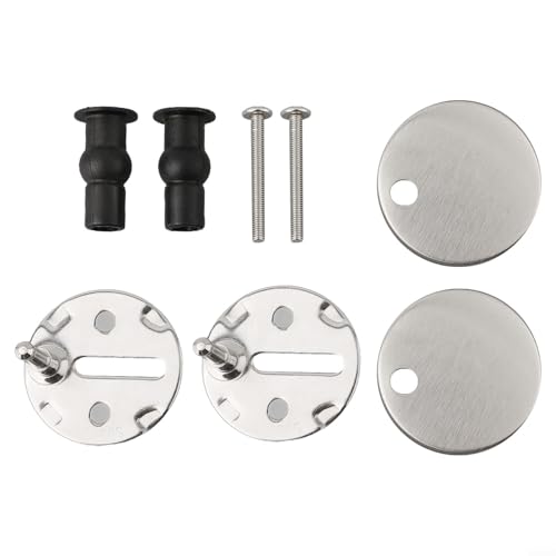 Zilimontt WC-Sitz-Scharniere und Befestigungsset mit 47 mm und 55 mm Stahlschrauben, Gummi-Unterlegscheiben und oben montierten Schrauben für einfache Installation, langlebiges Ersatzzubehör für (5,5 von Zilimontt