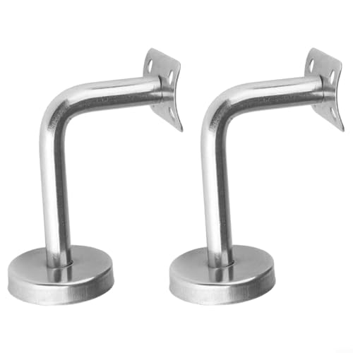Zilimontt Wandmontierte Edelstahl-Handlaufhalterungen für Treppen und Geländerschienen, robuste Mopstick-Balustradenbeschläge, kompatibel mit Eiche, Kiefer und (Bend60 x 100) von Zilimontt