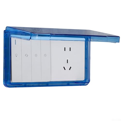 Zilimontt Wasserdichte Steckdosenabdeckung für den Außenbereich, IP66, Wandmontage, Steckdosenschutz mit Doppelsteckdosen und wetterfester Schalterplatte für Garten, Terrasse (blau) von Zilimontt