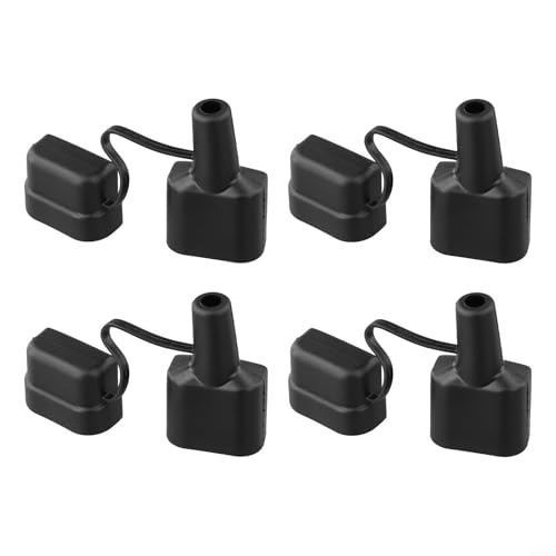 Zilimontt Wasserdichter 50-A-Stecker-Staubkabelmantel mit Kappe, PVC-Schutzmanschette für SG50A-Stecker, Wohnwagen, Solarpanel, 4WD, Batteriekasten, Schwarz oder Rot (4 Stück, schwarz) von Zilimontt