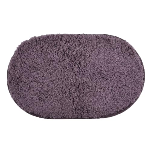Zilimontt Weiche Plüsch-Bodenmatte mit rutschfester Unterseite, wasserabsorbierender Duschteppich für Badezimmer, Schlafzimmer, Küche und Flur (Dunkelviolett) von Zilimontt