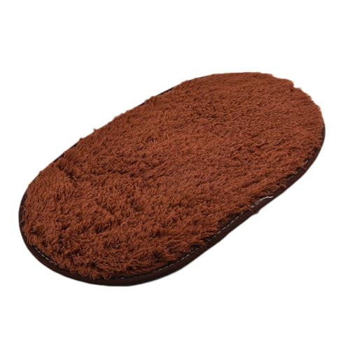 Zilimontt Weiche Plüsch-Bodenmatte mit rutschfester Unterseite, wasserabsorbierender Duschteppich für Badezimmer, Schlafzimmer, Küche und Flur (Khaki) von Zilimontt