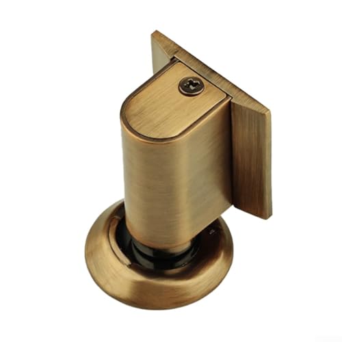 Zilimontt Winddichter magnetischer Türstopper aus Zinklegierung, ohne Bohren, für Haushalts-Schlafzimmertüren bis zu 22 mm Spalt, Anti-Kollisions-Boden-Saugnapf-Design (Gelbbronze) von Zilimontt
