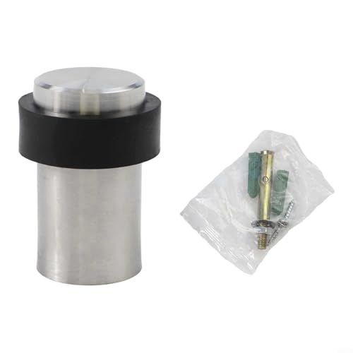 Zilimontt Zylindrischer Türstopper aus Edelstahl, Gummi, Kollisionsschutz, Bodenschutz für Zuhause, Hotel, Wohnheim, Büro, Geschäft, Wand- und Türgriffschutz (60 mm) von Zilimontt