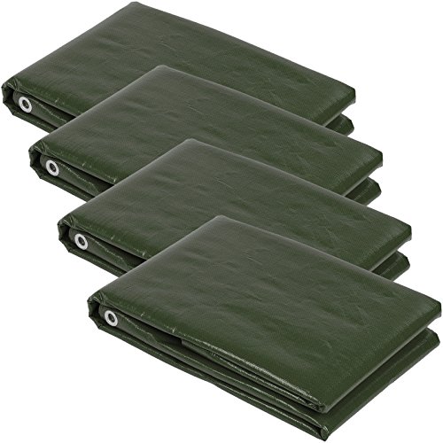 Zill® 4x PE - Holzabdeckplane 1,5 x 6 m grün 210 g/m² Gewebeplane Abdeckplane Schutzplane Holz Plane von Bhgytec