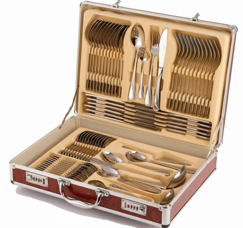 Zilner Besteck-Set 72-teiliges Besteckset im Koffer – Satiniert & Zeitlos Elegant (72-tlg), 12 Personen, Edelstahl von Zilner