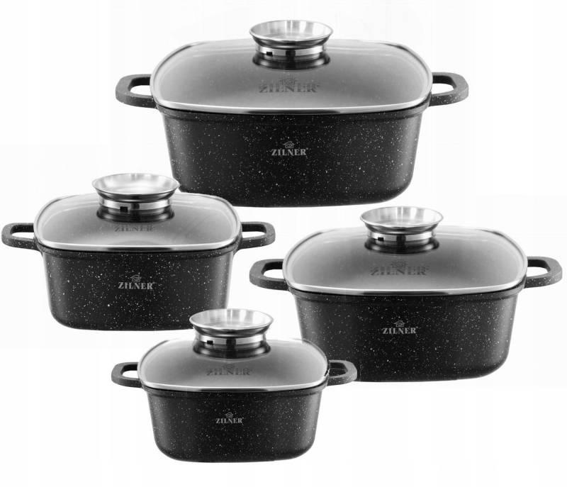 Zilner Topf-Set Schöne quadratische Töpfe in 4 verschiedenen Größen, Bräter, Aluminiumguss, Edelstahl, Keramik (2.5L / 3.5L / 4.5L / 6.5L, 8-tlg., Zeitloses Design des Topfsets. Eine ideale Geschenkidee! Hochwertig) Zilner Topf-Set Schöne quadratische Töpfe in 4 verschiedenen Größen, Bräter, Aluminiumguss, Edelstahl, Keramik (2.5L / 3.5L / 4.5L / 6.5L, 8-tlg., Zeitloses Design des Topfsets. Eine ideale Geschenkidee! Hochwertig) von Zilner