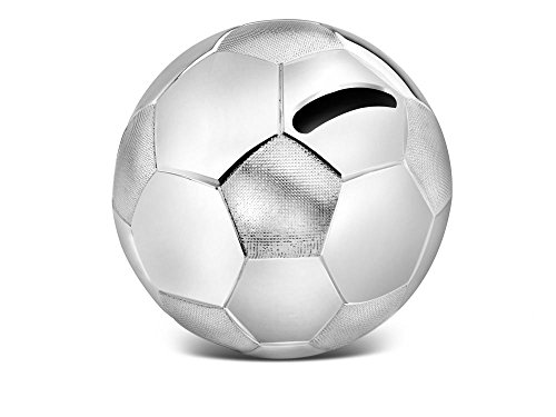 Spardose Fußball 8,5x8,5x8cm versilbert von Zilverstad