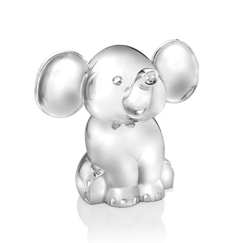 Zilverstad 6035261 Spardose Sitzender Elefant, Zink-Legierung, silberfarben, 11 x 13.6 x 4.2 cm von Zilverstad