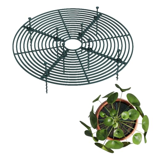 2 Stück Blumentopf Gitter Katzen Baby Schutz 52cm Dunkelgrün Rund Blumentopf Abdeckung Schneidbar Blumentopfgitter Kunststoff Pflanzenschutz für Kinder Kleinkinder Haustiere von Zimoer