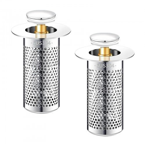 2 Stücke Waschbeckenstöpsel Pop Up Edelstahl, Bodenablauf Filter, Universal Abflusssieb Haarfänger, Pop Up Abflussstopfen mit Sieb Herausnehmbares, Waschbecken Abflusssieb für Küchen, Dusche 2 Stücke Waschbeckenstöpsel Pop Up Edelstahl, Bodenablauf Filter, Universal Abflusssieb Haarfänger, Pop Up Abflussstopfen mit Sieb Herausnehmbares, Waschbecken Abflusssieb für Küchen, Dusche von Zimoer