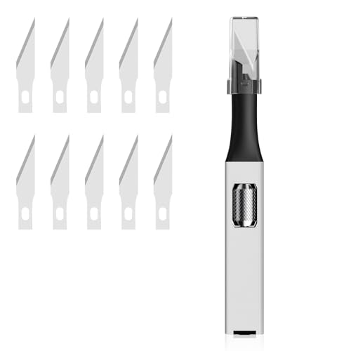 Precision Carving Craft Messer,Skalpell mit 10 Ersatzklingen,Skalpell Set,Hobby- Schnitzmesser zum Schneiden,Bastelmesser Cuttermesser,für DIY Art Work Cutting,Scrapbooking von Zimoer