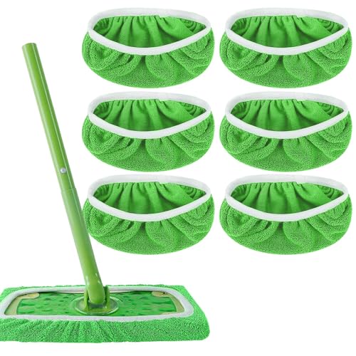 Mikrofaser Tücher für Mop, Wischmopp Bezug Grün 45,3x11,7cm, 6 Stück Waschbare Wiederverwendbare Tücher für Swiffer, Ersatztücher für Bodenwischer, Zubehör Kompatibel mit Swiffer Mikrofaser Tücher für Mop, Wischmopp Bezug Grün 45,3x11,7cm, 6 Stück Waschbare Wiederverwendbare Tücher für Swiffer, Ersatztücher für Bodenwischer, Zubehör Kompatibel mit Swiffer von Zimoer