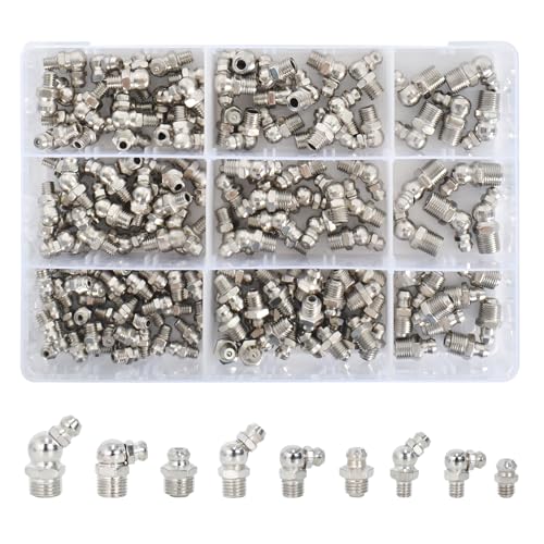 Zimoer 170 Stück Schmiernippel Sortiment Kit, Schmiernippel für Fettpresse M6 M8 M10 Gerade und Abgewinkelt 45° 90° 180° Kegelschmiernippel mit Aufbewahrungsbox, für Schmierpressen Zimoer 170 Stück Schmiernippel Sortiment Kit, Schmiernippel für Fettpresse M6 M8 M10 Gerade und Abgewinkelt 45° 90° 180° Kegelschmiernippel mit Aufbewahrungsbox, für Schmierpressen von Zimoer