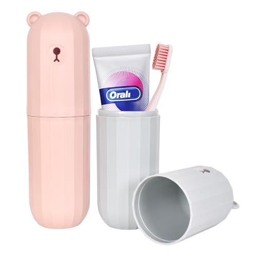 Zimoer Zahnbürsten Etui 2 Stück,Portable Reise Wasser Becher Set,Zahnbürsten Reise Etui,Zahnbürste Zahnpasta Case,für Camping, Zuhause, Reisen,Geschäftsreise,Kinder,Erwachsene Zimoer Zahnbürsten Etui 2 Stück,Portable Reise Wasser Becher Set,Zahnbürsten Reise Etui,Zahnbürste Zahnpasta Case,für Camping, Zuhause, Reisen,Geschäftsreise,Kinder,Erwachsene von Zimoer