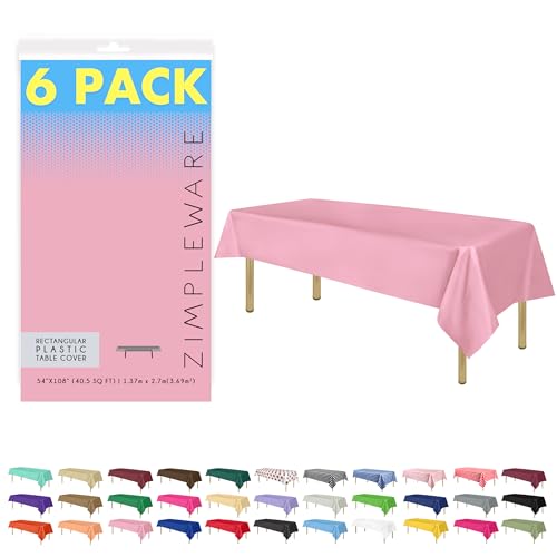 Zimpleware Einweg-Party-Tischdecke, Kunststoff, rechteckig, 137,2 x 274,3 cm, Rosa, 6 Stück Zimpleware Einweg-Party-Tischdecke, Kunststoff, rechteckig, 137,2 x 274,3 cm, Rosa, 6 Stück von Zimpleware