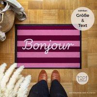 Fußmatte Mit "Bonjour" Stiefelmatte, Wunschformat, Waschbar, Für Außen Und Innen, Terrasse O. Eingangsbereich, Made in Germany Fußmatte Mit "Bonjour" Stiefelmatte, Wunschformat, Waschbar, Für Außen Und Innen, Terrasse O. Eingangsbereich, Made in Germany von ZimtundKokosHome