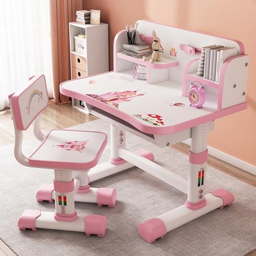 Kinder funktionaler Schreibtisch und Set, Height Penctable Kinder School Study Table Stuhl Set Ergonomic Desk Stuhl Studenten Schreibtischstuhl mit großem Buchschützer und Buchschau Kinder funktionaler Schreibtisch und Set, Height Penctable Kinder School Study Table Stuhl Set Ergonomic Desk Stuhl Studenten Schreibtischstuhl mit großem Buchschützer und Buchschau von Zimuney