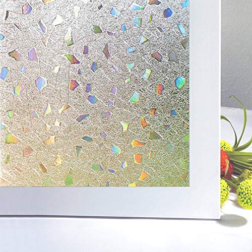 Fensterfolie, 3D, Regenbogen, UV-Schutz, Verdunkelungsfolie, elektrostatisch, Fensterfolie, selbstklebend, für Büro, Schlafzimmer, Küche, Türen, Haus, 60 x 200 cm von Zindoo