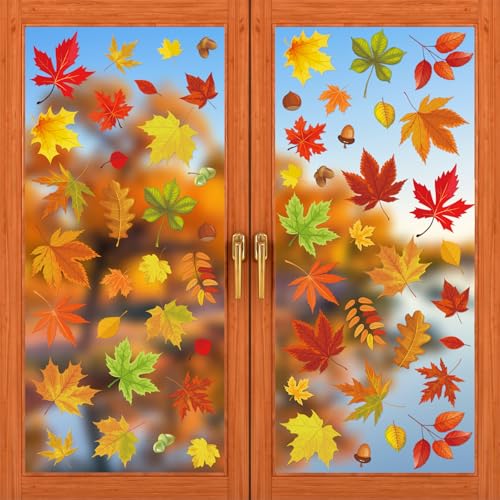 Zindoo Fensterbilder Herbst 6 Blatt – 60 Stück Fensteraufkleber ohne Kleber, doppelseitig & wiederverwendbar – Herbstdeko für Fenster, Kinderzimmer, Erntedank, Café & Party Zindoo Fensterbilder Herbst 6 Blatt – 60 Stück Fensteraufkleber ohne Kleber, doppelseitig & wiederverwendbar – Herbstdeko für Fenster, Kinderzimmer, Erntedank, Café & Party von Zindoo