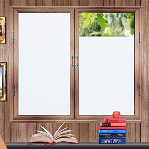 Zindoo Fensterfolie Weiß Milchglasfolie 60 * 200 cm Ohne Kleber Gute Privatsphäre Schutz für Badezimmer, Duschkabine Sowie, Umkleide und Konferenzräume von Zindoo