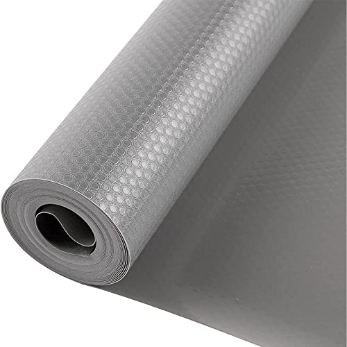 Zindoo Schubladenmatte 44.5x500cm Antirutschmatte Rutschfest Folie zuschneidbar Schoner für Schublade Regal im Schrank, Schutz vor Kratzern und Feuchtigkeit Grau von Zindoo