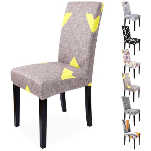 Zindoo Stuhlhussen 4er Set Groß Stretch Stuhlbezug, Interessant Modernes Muster Abnehmbarer Waschbar Stuhl Hussen für Hotels, Restaurants, Hochzeiten, Party Deko von Zindoo
