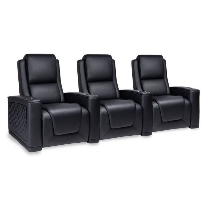 Zinea Sofa Zinea Kinosessel Prestige Dark - 3 Sitzer - Leder - elektr. - LED von Zinea