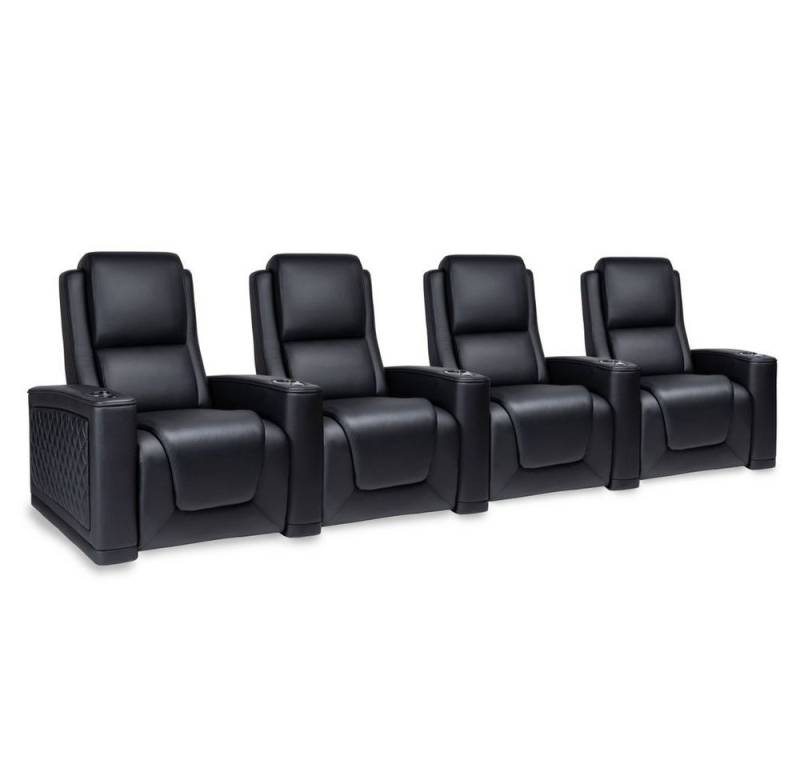 Zinea Sofa Zinea Kinosessel Prestige Dark - 4 Sitzer - Leder - elektr. - LED von Zinea