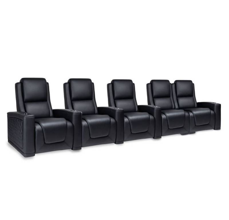 Zinea Sofa Zinea Kinosessel Prestige Dark - 5 Sitzer LR - Leder - elektr. - LED von Zinea