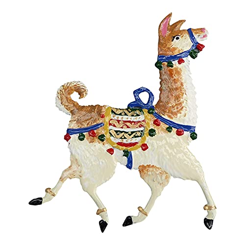 Gedona Geschenke der besonderen Art Lama von Hand sehr aufwendig beidseitig bemalte Figur (HxB) 7,0 x 6,0 cm, Christbaumschmuckanhänger Christbaumschmuck Weihnachtsbaumanhänger, Weihnachten von Gedona Geschenke der besonderen Art