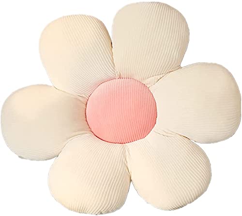 Zinsale Niedliches BlumenBodenkissen, Überwurfkissen, IndieRaumdekoration, Kissen für Teenager, Tweens, Mädchen, Plüsch, Stofftier für Kinder, Lesen, Necke,Schlafzimmer (Beige + Rosa, 40cm) von Zinsale