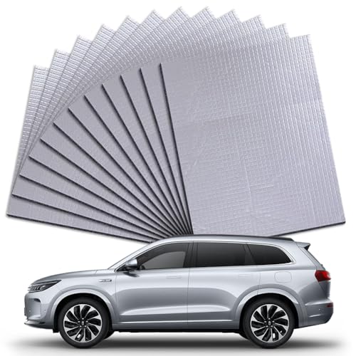 Dämmplatten Trittschalldämmung - Dämmmatte Selbstklebend - und Lsolationsfolie im 12er Pack (40 x 25 cm) für 1qm Fläche - Feuerfest, Wasserdicht und Effektiv Gegen Lärm von Zinueen