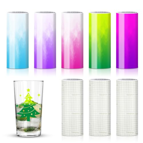 Kalter Farbveränderung 2025 Neues Smart Vinyl Permanent für Cricut Joy 5 Farbe Kälte Farbwechselnder Smart Adhesive Vinyl Permanent mit 3 Transferfolie 24x30.5cm Plotter Set für DIY Tassen Auto Deko Kalter Farbveränderung 2025 Neues Smart Vinyl Permanent für Cricut Joy 5 Farbe Kälte Farbwechselnder Smart Adhesive Vinyl Permanent mit 3 Transferfolie 24x30.5cm Plotter Set für DIY Tassen Auto Deko von Zinueen