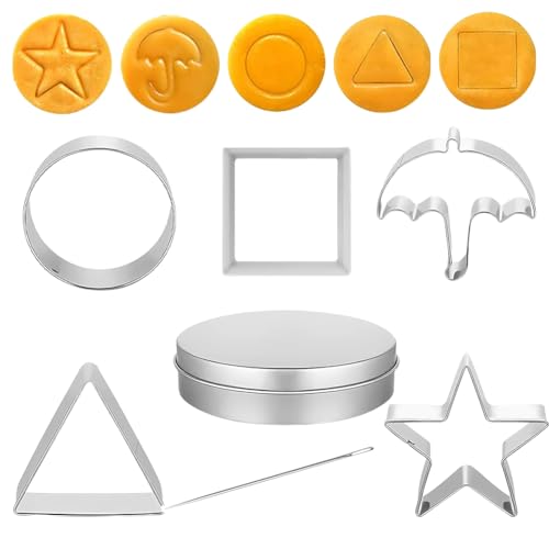Korea Spiel Kekse, 7-teiliges Edelstahl Keksausstecher Set mit Spielbox - Backzubehör für DIY Gebäck, Geschenkidee für Backliebhaber Korea Spiel Kekse, 7-teiliges Edelstahl Keksausstecher Set mit Spielbox - Backzubehör für DIY Gebäck, Geschenkidee für Backliebhaber von Zinueen
