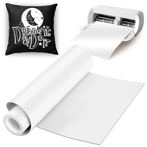 Weiß Smart Iron on für Cricut Joy Xtra, 24x200cm Smart Heat Transfer Vinyl Rollen HTV Ohne Schneidematte, Smart Iron on Vinylfolie Plotter Selbstklebend PU Plotterfolie Textil für DIY Stoffe T-Shirts Weiß Smart Iron on für Cricut Joy Xtra, 24x200cm Smart Heat Transfer Vinyl Rollen HTV Ohne Schneidematte, Smart Iron on Vinylfolie Plotter Selbstklebend PU Plotterfolie Textil für DIY Stoffe T-Shirts von Zinueen