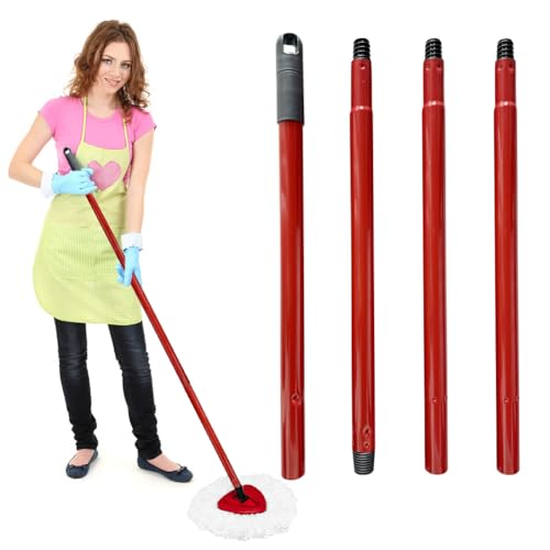 Wischmopp Griff Ersatz für Vileda – Kompatibel mit Turbo Spin/Turbo Smart/EasyWring, Vileda Ultramax Turbo & Wischmop – Verstellbarer Eisenstiel (30-58 Zoll), 4-teilig mit Deutschem Gewinde von Zinueen
