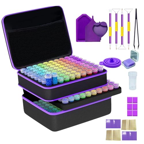 Zinueen 5D Diamond Painting Aufbewahrung für Stickereien - 240 Stück Diamant Painting Zubehör Boxen mit Koffer, Trichter und Stickern für Erwachsene Zinueen 5D Diamond Painting Aufbewahrung für Stickereien - 240 Stück Diamant Painting Zubehör Boxen mit Koffer, Trichter und Stickern für Erwachsene von Zinueen