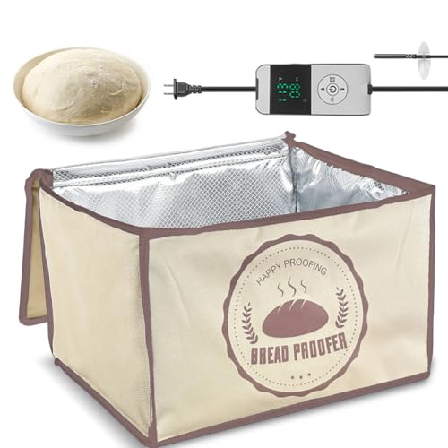 Zinueen Gärbox Sauerteig, Teigbox Pizza mit Deckel - Faltbare Brot Gärbox 30L, Temperatur & Timer, Pizzateig Box mit Deckel, Teigwanne für Brotteig, Joghurt, Reiswein (Heizung) von Zinueen