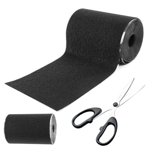 Zinueen Gewebeklebeband für Markisenstoffe Meterware, Segeltuch & Zelt Reparaturset – Selbstklebend, wasserfest, 10cm x 1.6m – Ideal für Flicken, Schlauchboot, Dachpappe & Möbel (Schwarz) von Zinueen