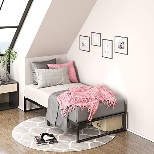 Zinus Lorelai 31 cm Lattenrost aus Metall | Lattenständer aus Stahl | für Erwachsene, Kinder, Jugendliche | Stauraum unter dem Bett | einfache Montage | 90 x 190 cm | schwarz von Zinus