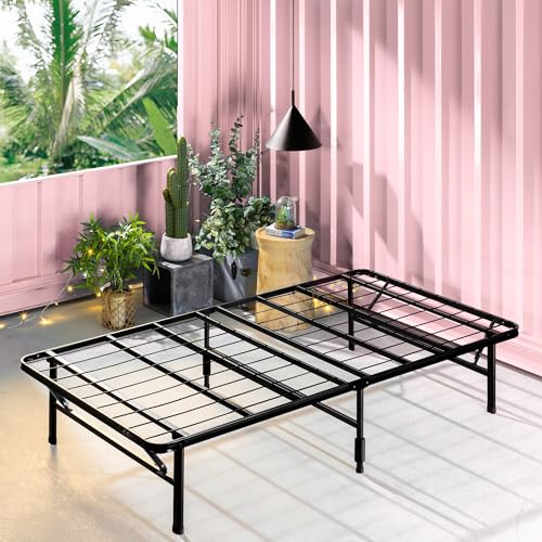 ZINUS SmartBase Einzelbettrahmen – Bett 90 x 190 cm – 35 cm Höhe mit Stauraum unter dem Bett – Metall-Plattform-Bettgestell ideal für EIN Gästebett – Schwarz von Zinus